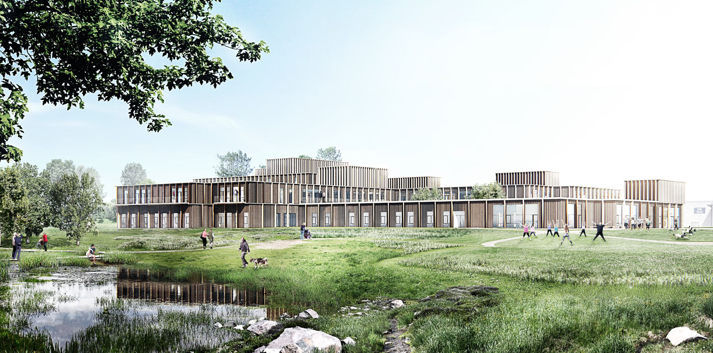 Helsingør Healthcare Center view from lake